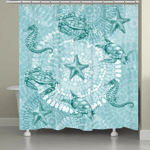 Sea Life Medallion Shower Curtain