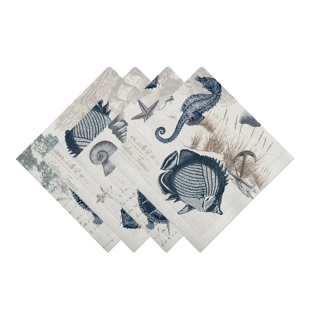 Seaside Postcard Napkin Set of 4