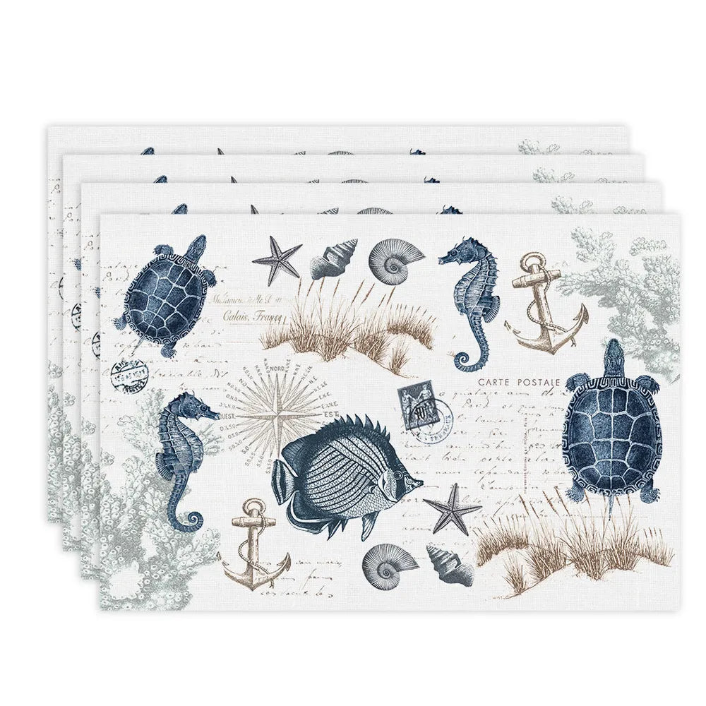 Seaside Postcard Placemat Set
