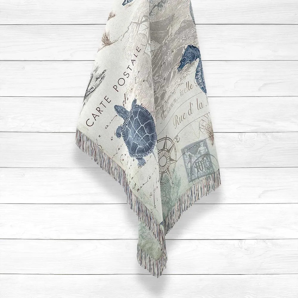 Seaside Postcard Woven Throw