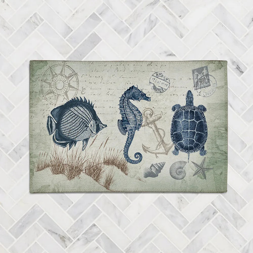 Seaside Postcard Chenille Accent Rug