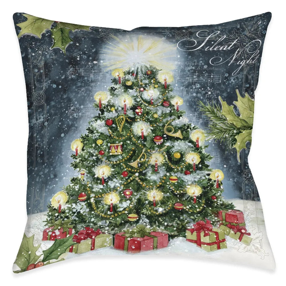 Silent Night Tree Indoor Decorative Pillow