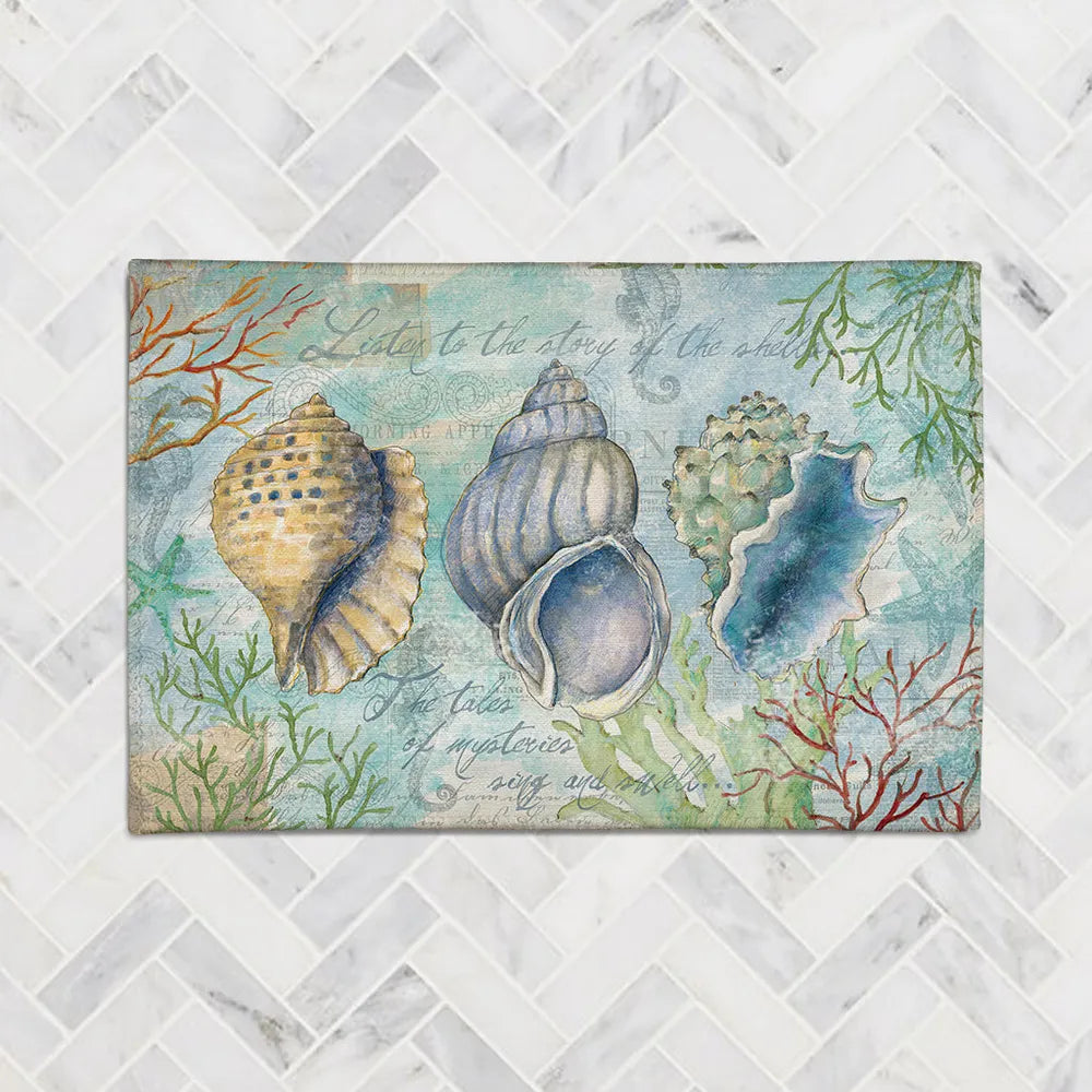 Sketchbook Shells Chenille Accent Rug