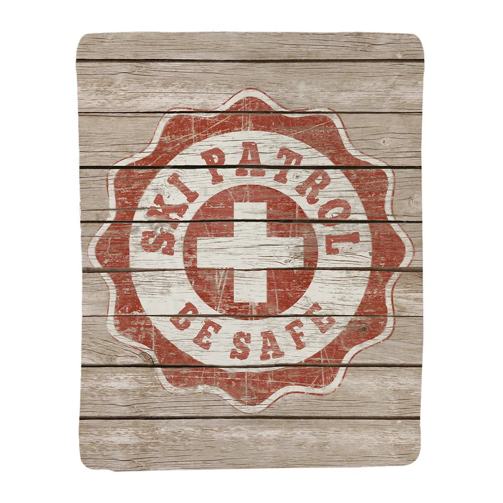 Ski Patrol Sherpa Throw Blanket 