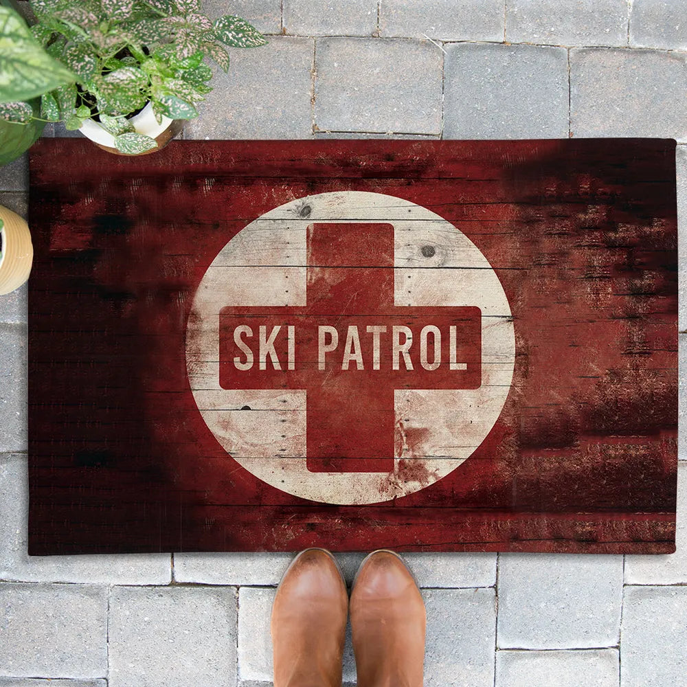 Ski Patrol Outdoor Door Mat