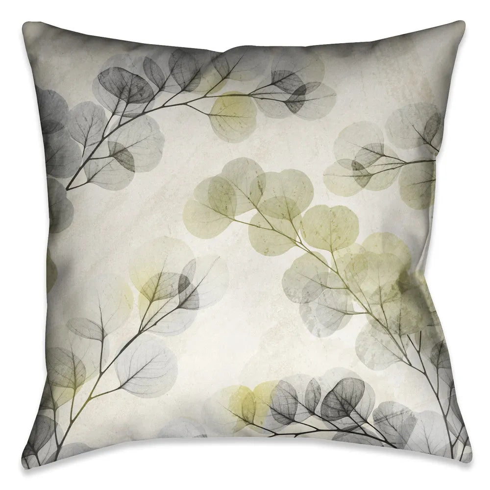 Smoky X-Ray of Eucalyptus Leaves Pillow