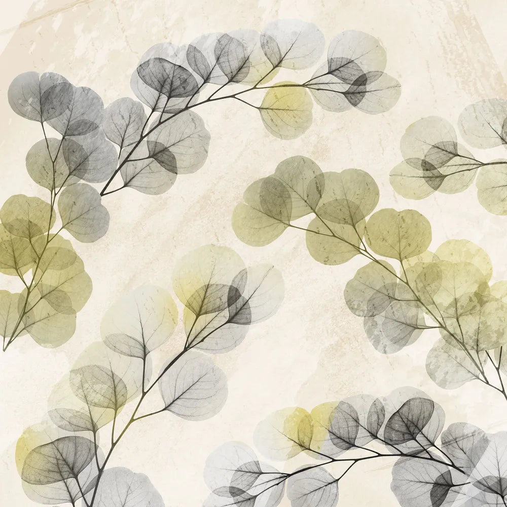 Smoky X-Ray of Eucalyptus Leaves Duvet Cover