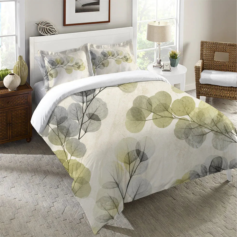 Smoky X-Ray of Eucalyptus Leaves Duvet Cover