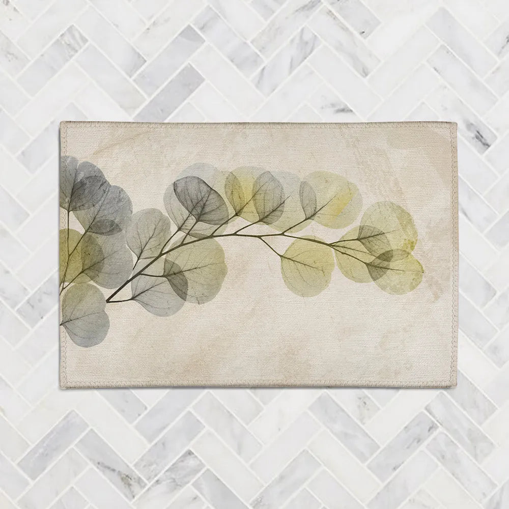 Smoky X-Ray of Eucalyptus Leaves Accent Rug