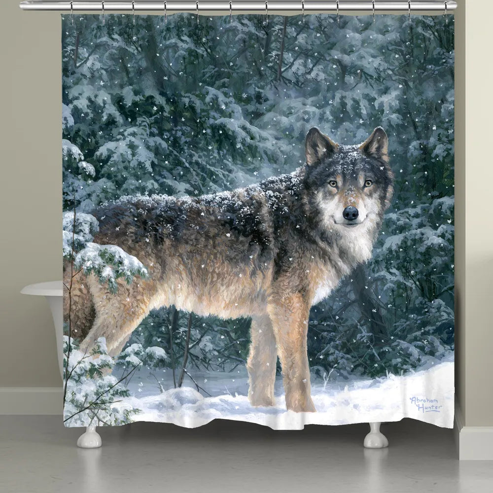 Snow Wolf Shower Curtain