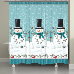 Friendly Snowmen Shower Curtain
