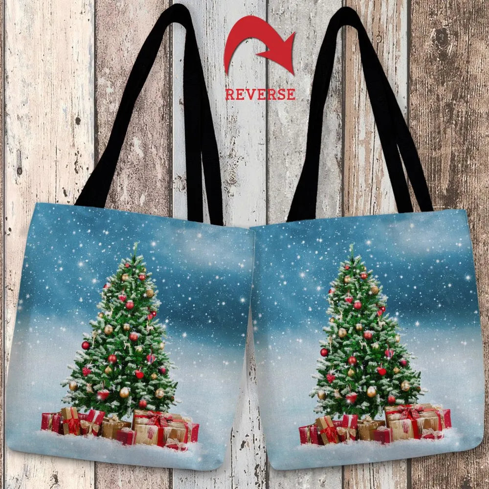 Snowy Tree Tote Bag