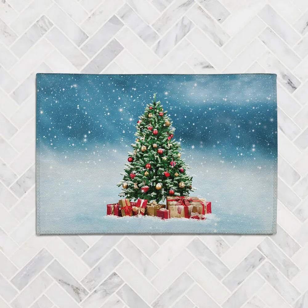 Snowy Tree Accent Rug