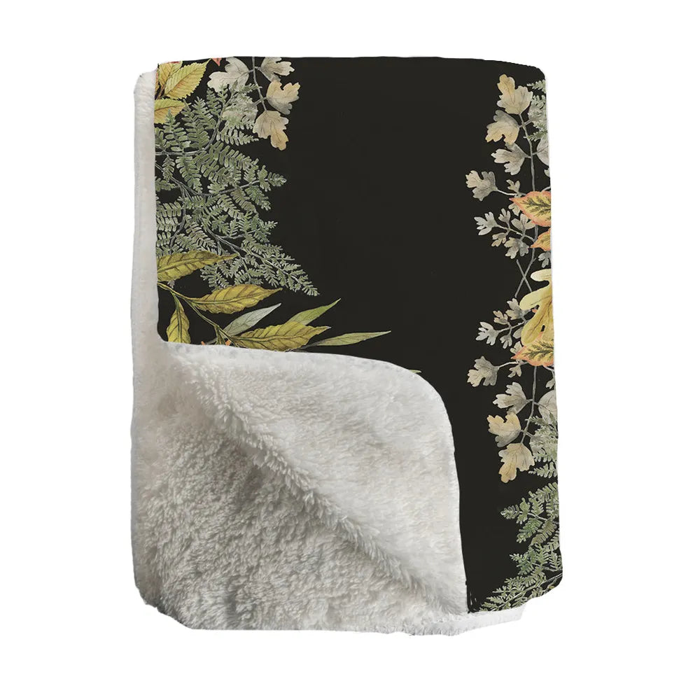 Sophisticated Autumn Sherpa Throw Blanket