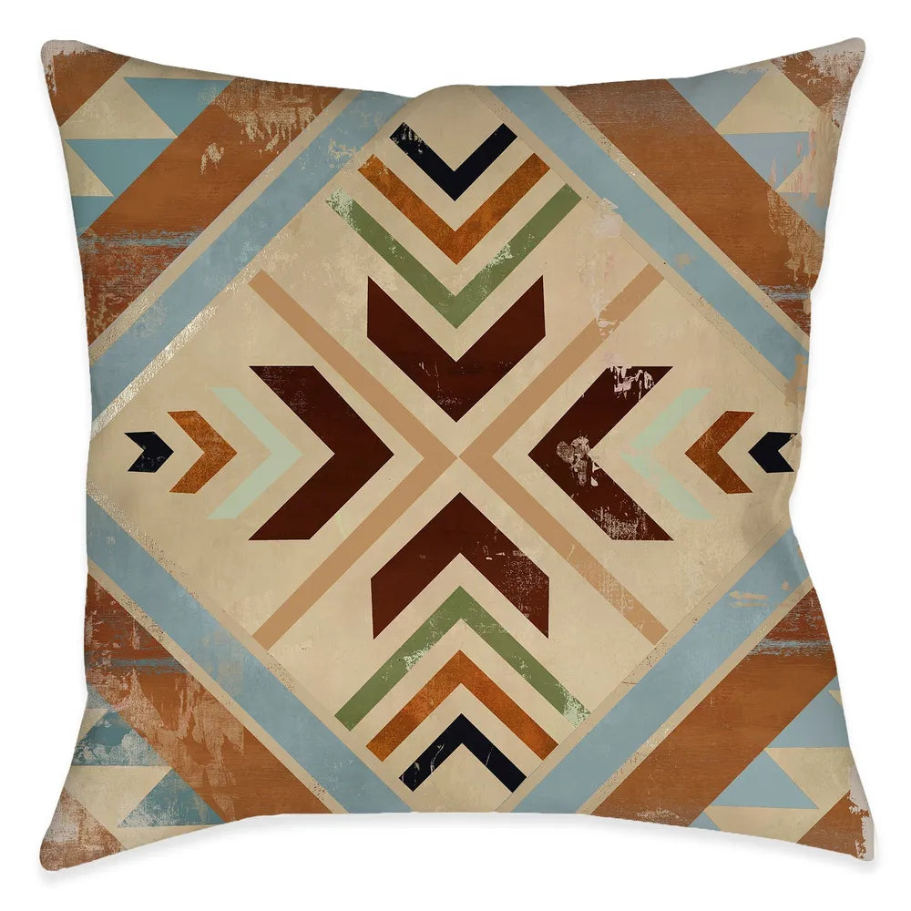 Southwest Tile Arrow Outdoor Decorative Pillow