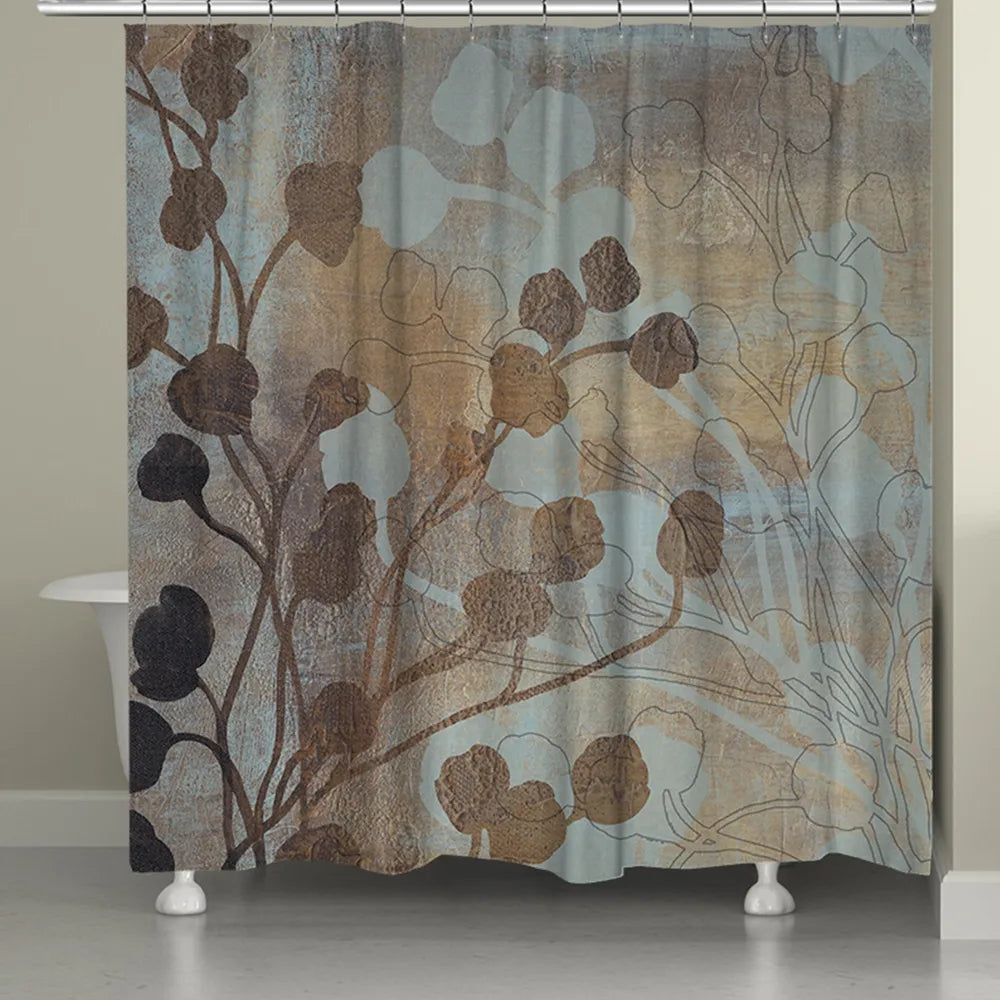 Spa Blue And Gold Shower Curtain Laural Home
