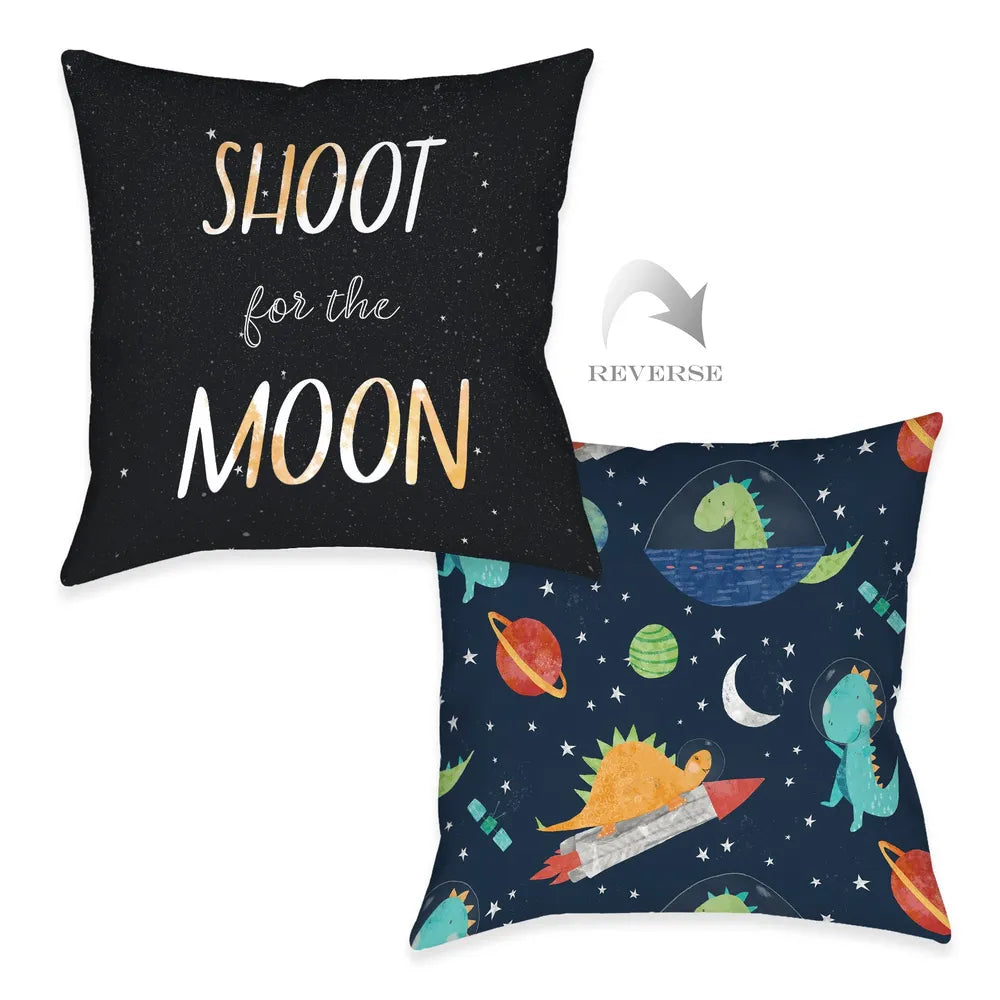 Space-O-Saurus Shoot to the Moon Indoor Decorative Pillow