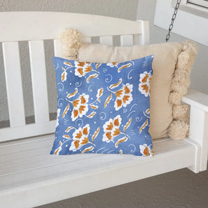 kathy ireland® HOME Spanish Botanica Dark Blue Outdoor Decorative Pillow