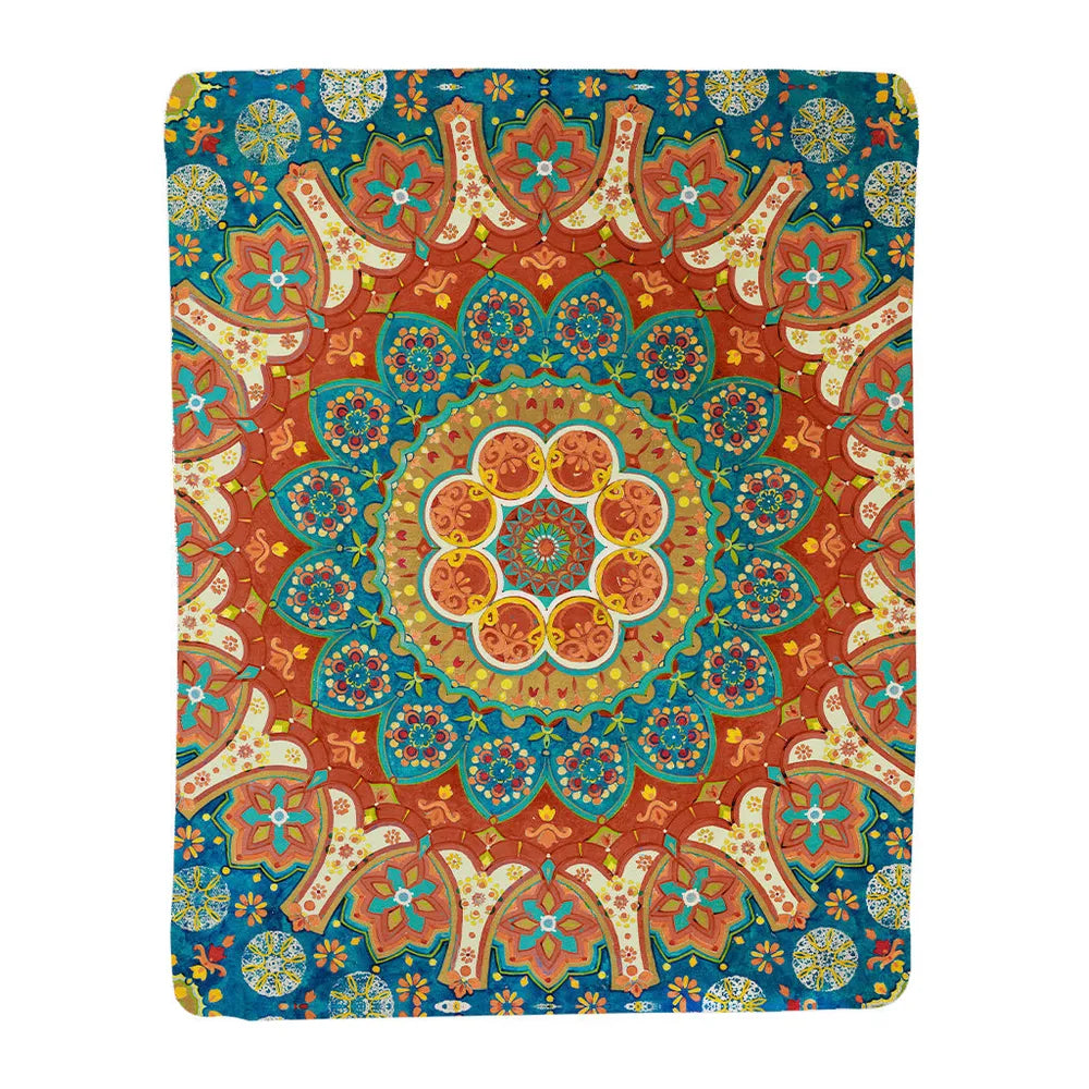 Spice Mandala Fleece Throw