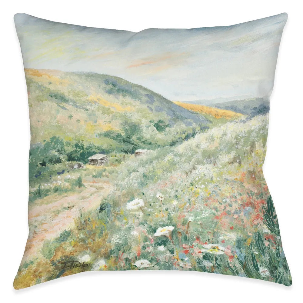 Spring in the Hills Outdoor Decorative Pillow