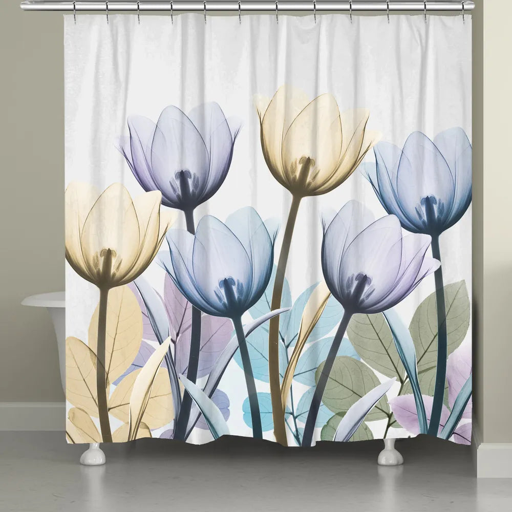 Spring X-Ray Tulips Shower Curtain