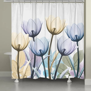 Spring X-Ray Tulips Shower Curtain