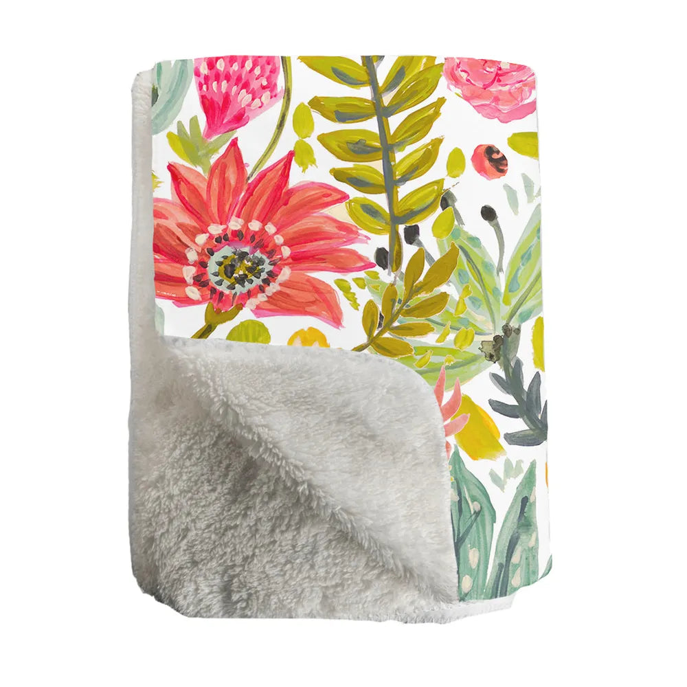 succulent throw blanket Succulent Floral Sherpa Throw Blanket