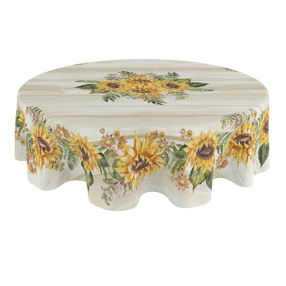 Sunflower Day Round Tablecloth