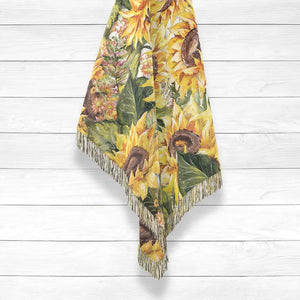 Sunflower on Shiplap Woven Throw Blanket