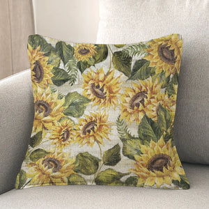 Sunflower on Shiplap Indoor Woven Decorative Pillow
