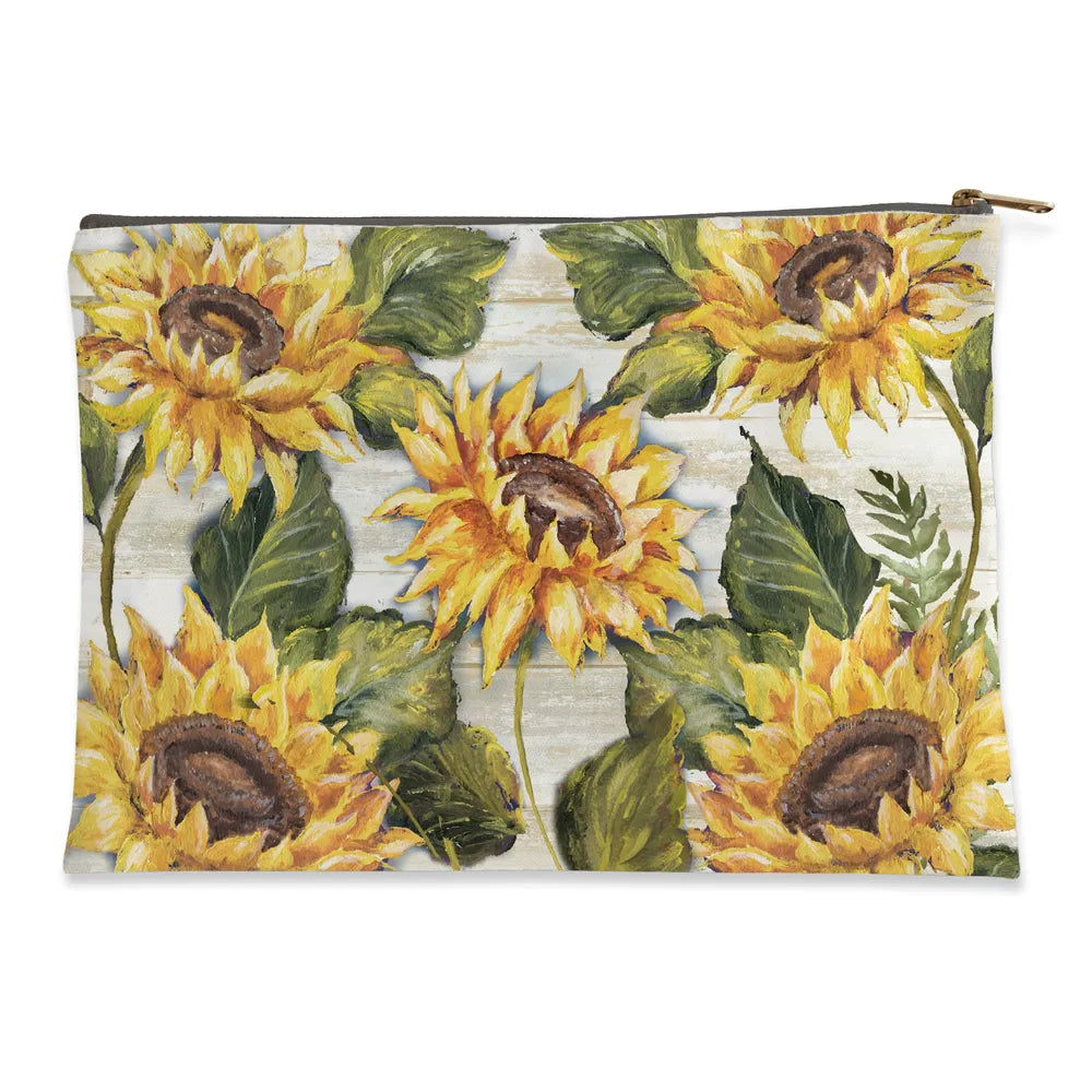 Sunflower on Shiplap Flat Pouch