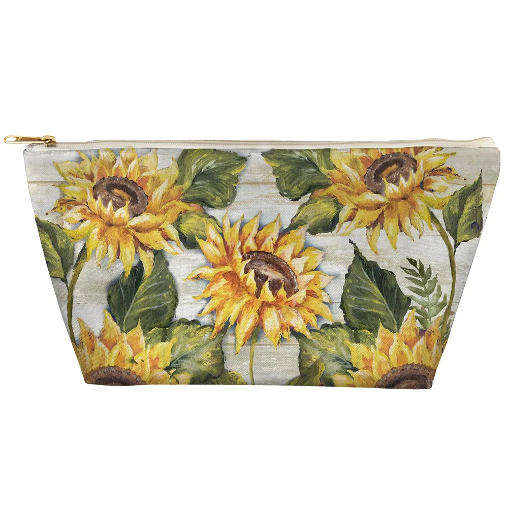 Sunflower on Shiplap Tapered Pouch