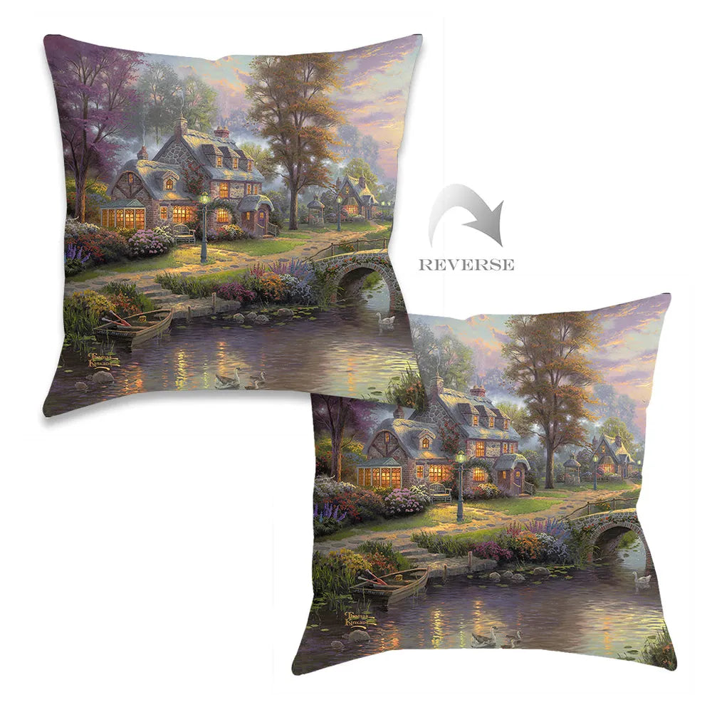 Sunset on Lamplight Lane Indoor Decorative Pillow