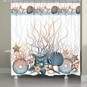 Sunset Seashells Shower Curtain