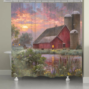 Sunset on the Farm Shower Curtain