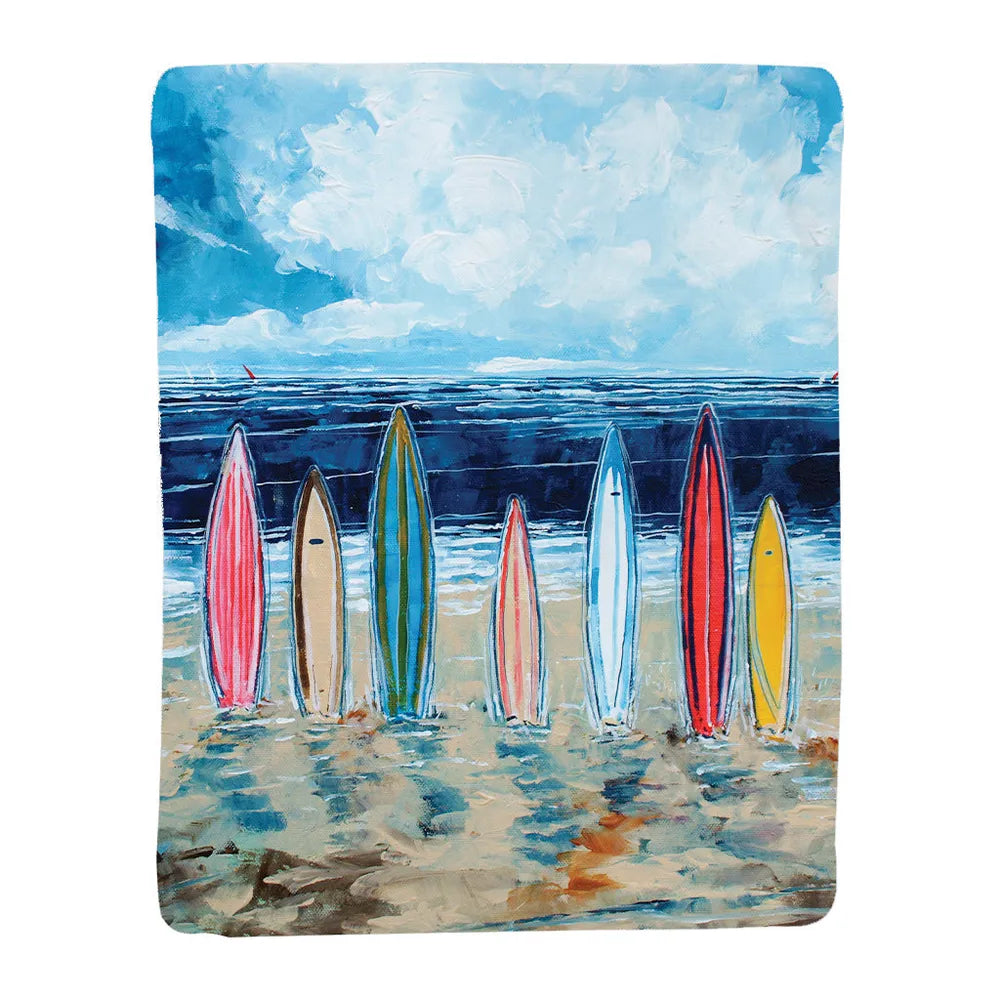 Surfboards Sherpa Throw Blanket 
