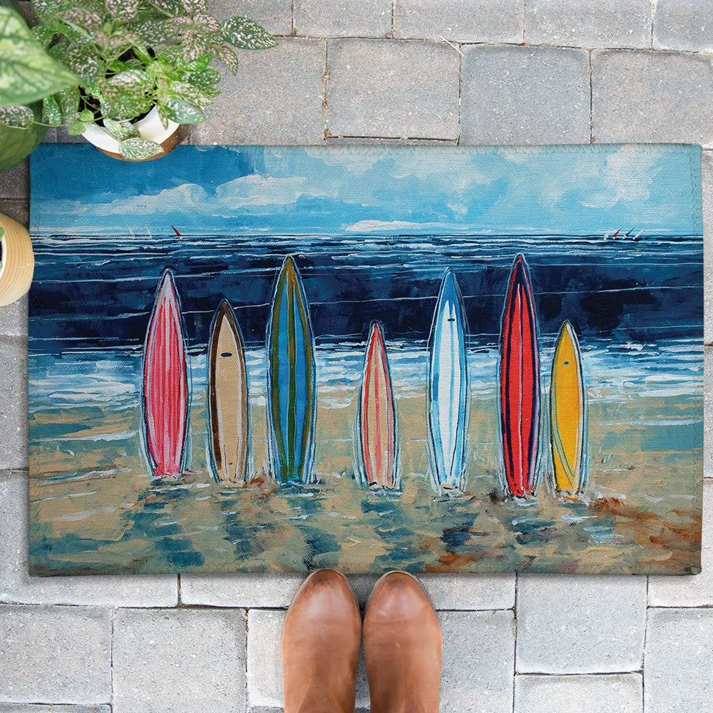 Surfboards Outdoor Door Mat