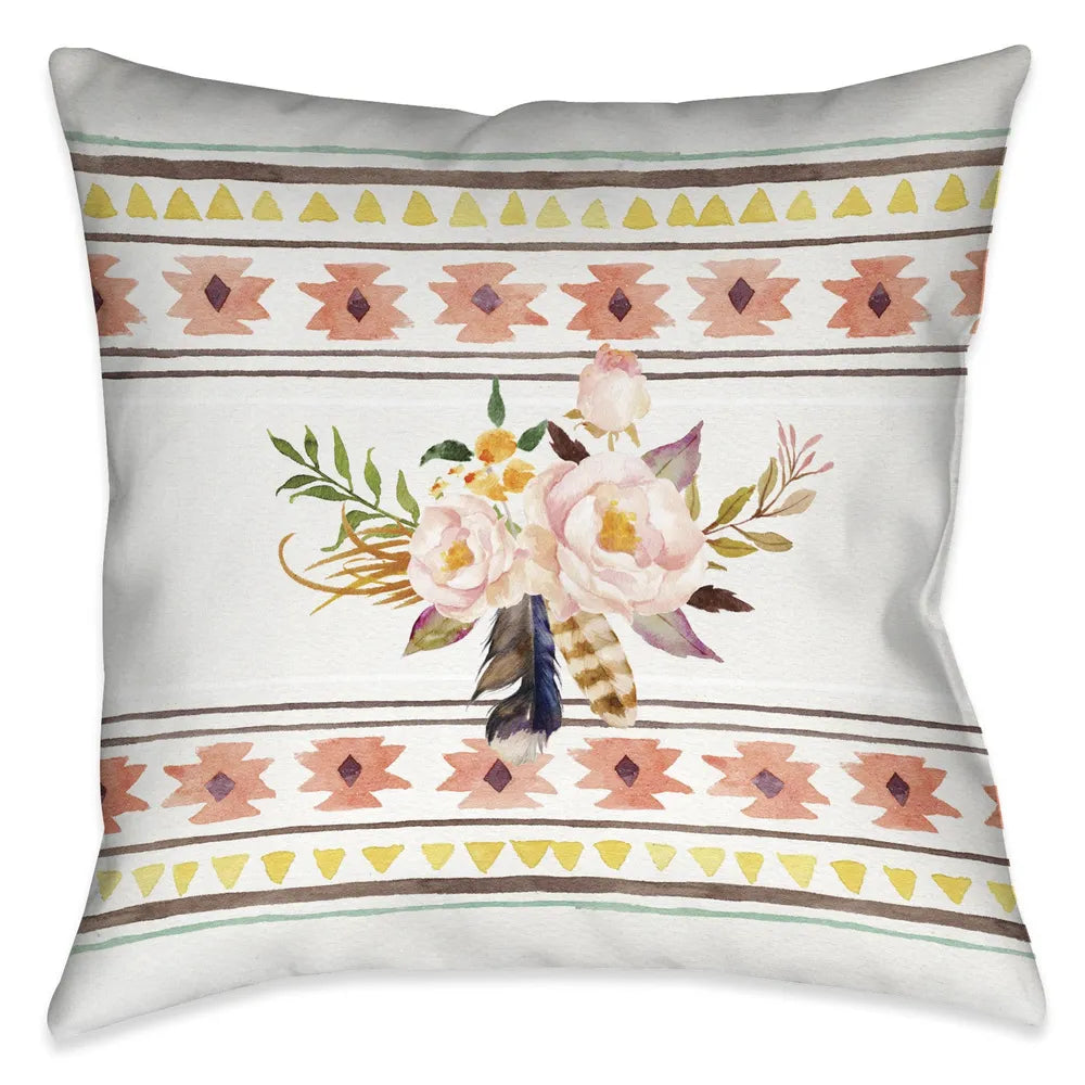 Tribal Flower Pattern Indoor Decorative Pillow
