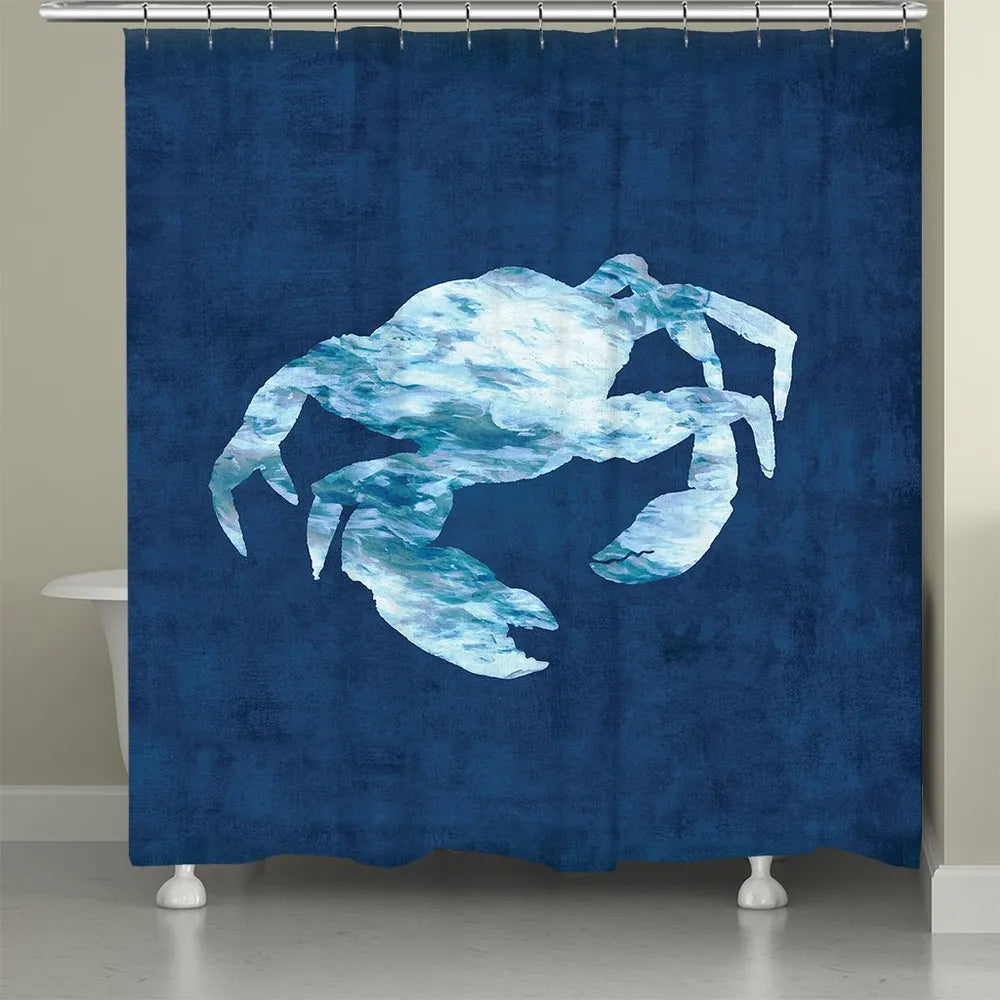 The Abyss Blue Crab Shower Curtain