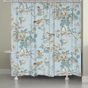 Toile Birds Shower Curtain