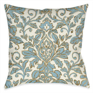 Antique Damask Outdoor Decorative Pillow