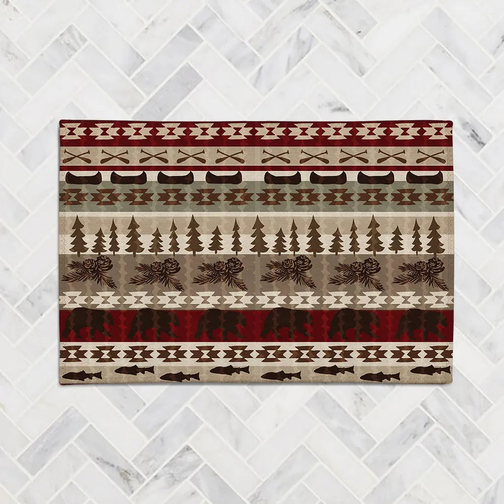 Tribal Lodge Woods Chenille Accent Rug