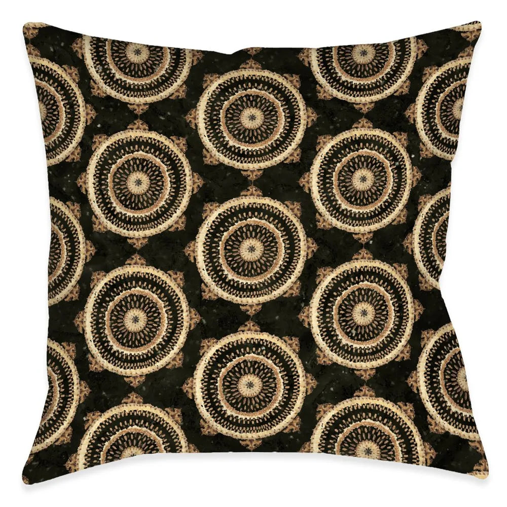 Tribal Texture Mini Medallion Dark Indoor Decorative Pillow