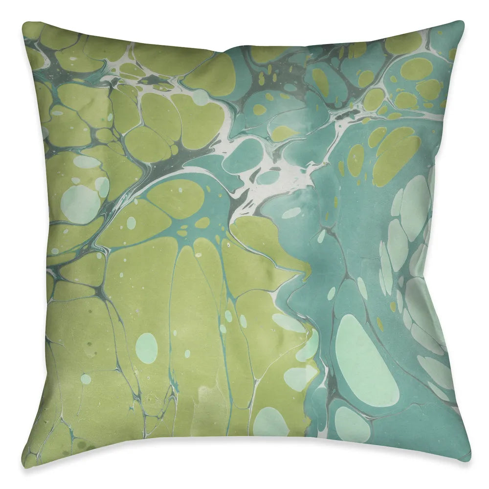 Turquoise Marble II Outdoor Decorative Pillow