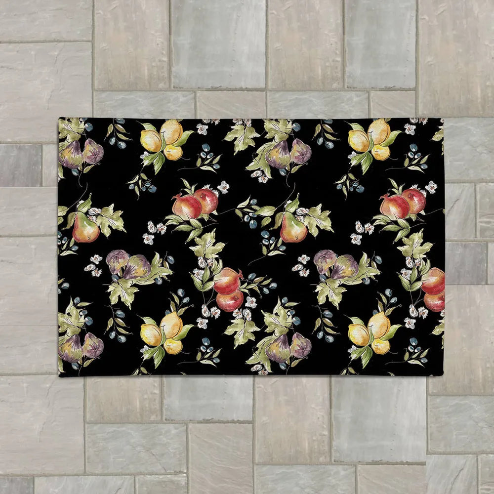 Tuscan Fruit Sketch Outdoor Area Rug
