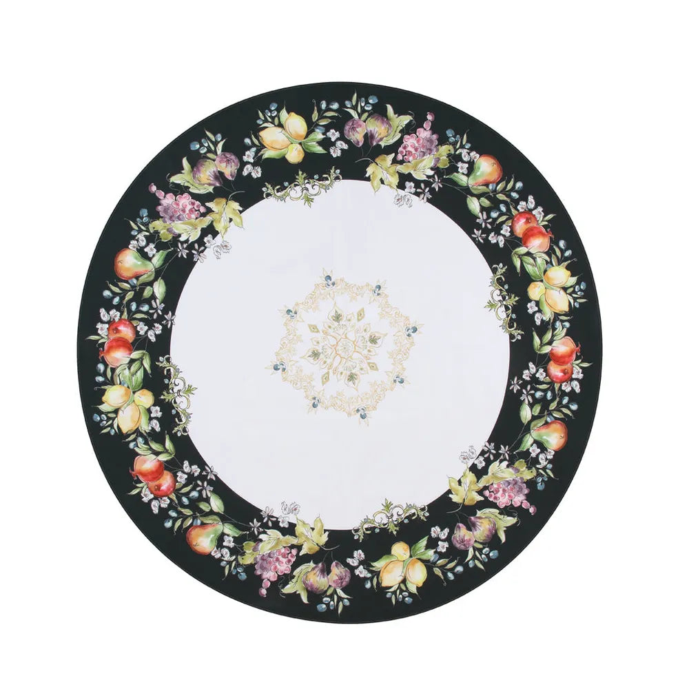 Tuscan Fruit Sketch Round Tablecloth