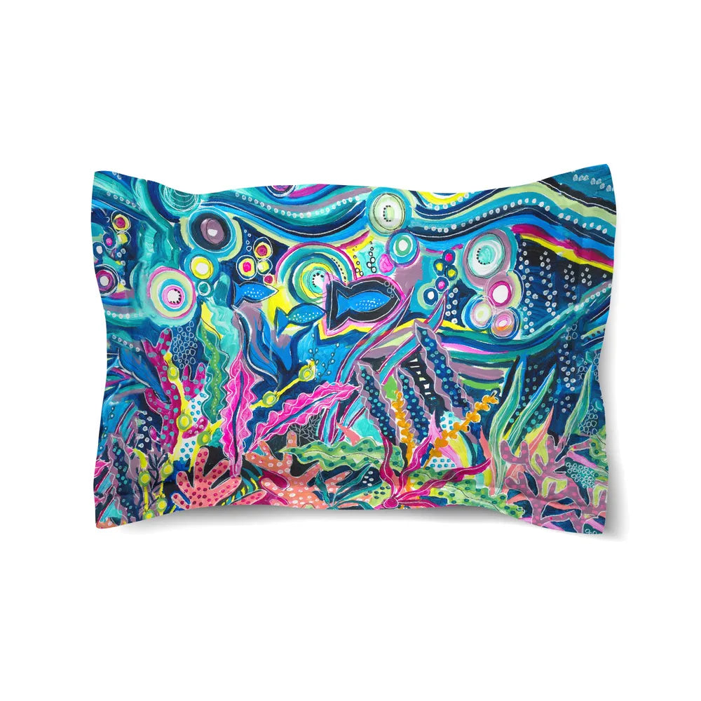 Underwater City Life Comforter Sham
