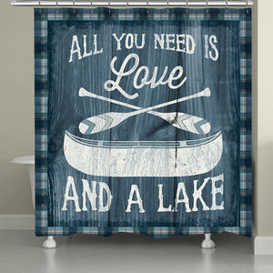 Up North Lake Love Shower Curtain