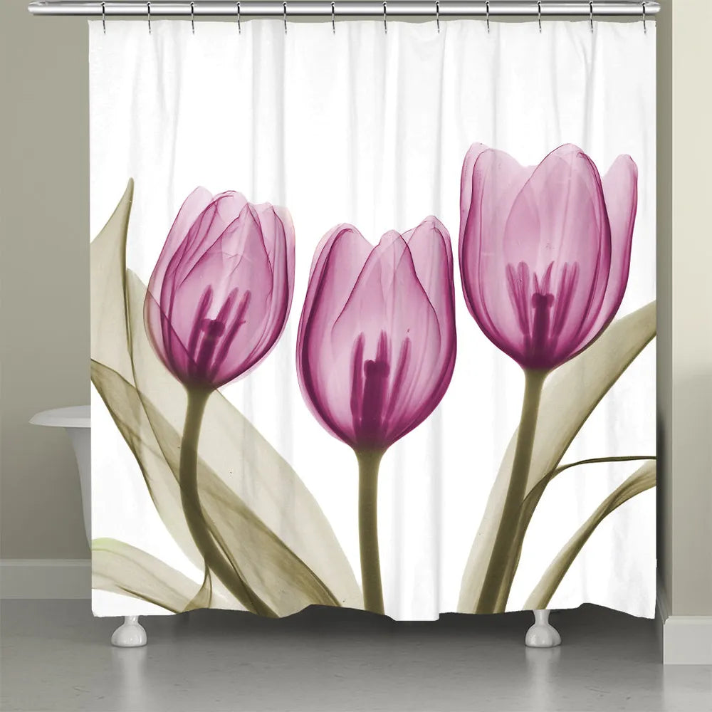 Vibrant Tulips Trio Shower Curtain
