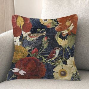 Vintage Floral Indoor Woven Decorative Pillow